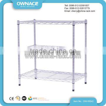 Adjustable 3 Layers Chrome Wire Metal Storage Shoe Rack