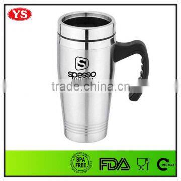 16oz Thermos Double Wall Stainless Steel Office Cup With Handle