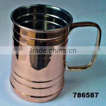 Copper Metal Tableware Beer Mug,Tankard With Brass Handle,Moscow Mule Mugs