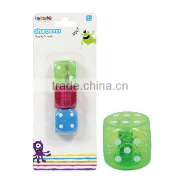 Novelty Single hole dice shape sharpener/ 3 pk /hot sale