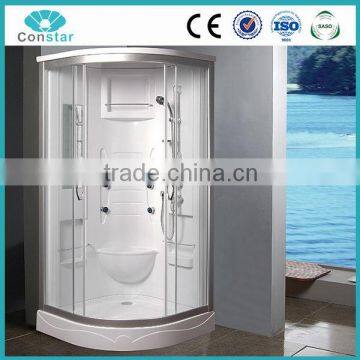 Single white back low tray shower room