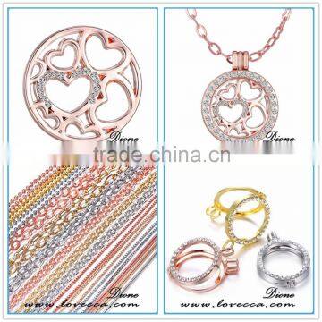 Cheap Wholesale Full Crystal Round Pendant Coin Necklace For Women