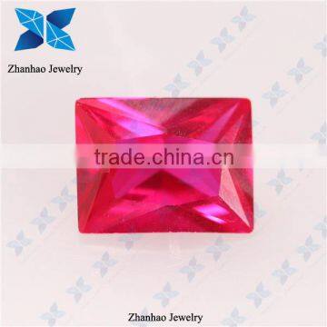 rectangle princess cut artificial ruby