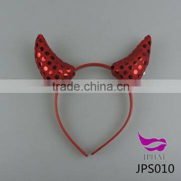 Red sequins horn headdress horn hoop Halloween props party party accessories