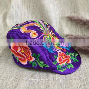 Purple embroidery snapback hats customized hats wholesale hip hop snapback