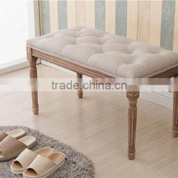 High Quality Antique White Bench Seat Ottoman photo-3
