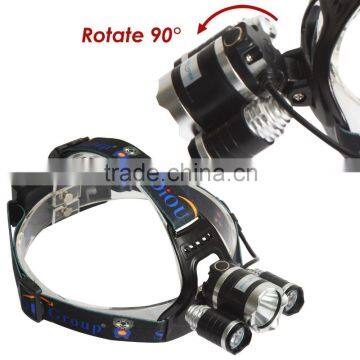 Sidiou Group 30W 5000 Lumens 3x XM-L T6 LED Headlamp Waterproof Rechargeable 3 Bulbs High Power Zoom Headlight photo-3