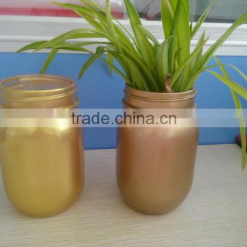 Zibo glasslucky hotsale painted glass vase wholesale mason jars for decoration