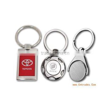 Rotatable letter style metal keychain with rhinestone for gift