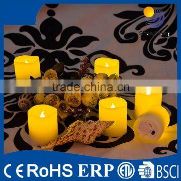 Factory price battary power pillar mini led tea light yellow flameless candle tealight