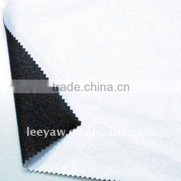 100% poly tricot brush bonded fabric with waterproof fabric finish