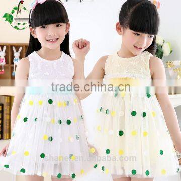 New arrival cotton polka dots princess dress girls lovely dress