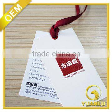 wholesale custom paper hang tag jeans hang tag