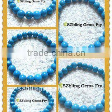 Factory supple natural precious stone beads turquoise bracelet