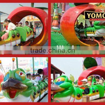Electrical Worm Design Track Train for Adult and Kids Apple Bug Roller Coaster Amusement Rides