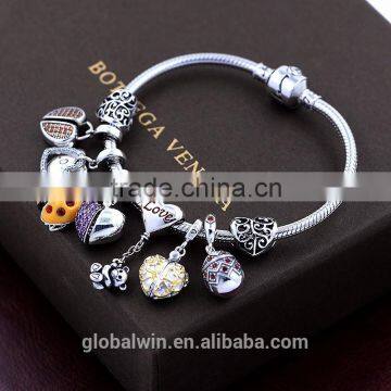 New Fashion Silver Bead Handcraft Custom Silver Charm Hollow Out Round Silver Bead Engraved S925 Fashion Jewelry T045 photo-3