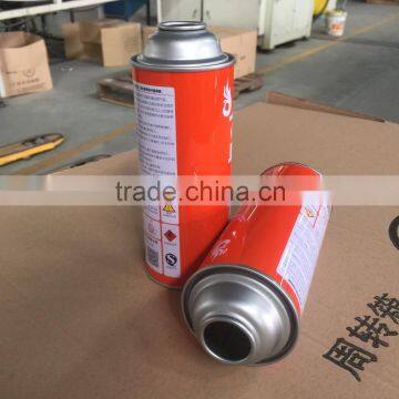 Empty tinplate spray container for butane gas filling or other use