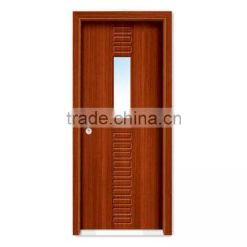 Simple design PVC bedroom door interior glass wood door