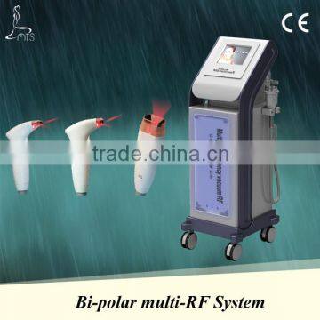 Vacuum&bi-polar multi-RF&red light machine,3 RF frequency of 0.8MHz&1.7MHz&2.45MHz,for facial lifting&body contouring