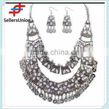 No.1 yiwu exporting commission agent wanted vintage style fashion african costume jewelery set necklace and earrings set