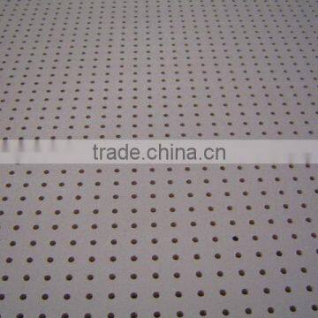 Perforated plasterboard ceiling