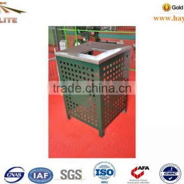 Outdoor powder coated green garbage bin