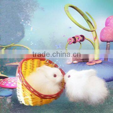 garden decors stuffed toy easter bunny minature fur animal figurines