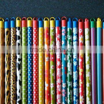 120X2.2CM PVC COATED WOODEN BROOM MOP HANDLE STICK WITH VARIOUS DESIGN