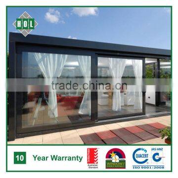 Entrance sliding door, aluminum frame, double glass