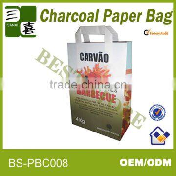 double kraft paper bag for coal packaging/barbecue charcoal packaging bag