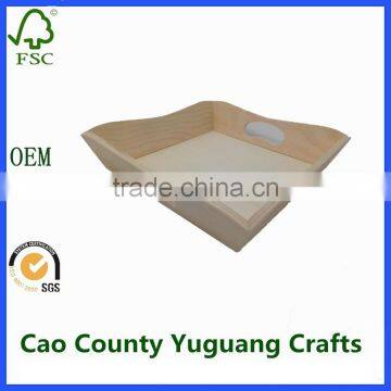 Small Unfinished Wood Trays Mini Wooden Serving Trays With Handles photo-3