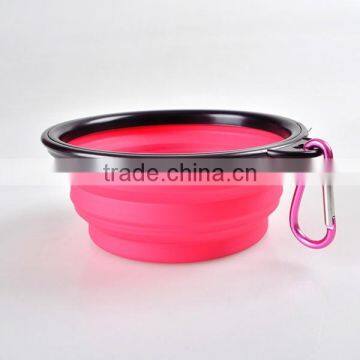 Popular portable food grade silicone foldable dog bowl