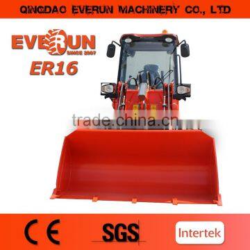 Made in China Qingdao Everun 1.6 Ton Mini Front End Loader with Luxury Cabin