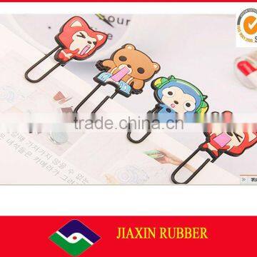 OEM cute promotional silicone plastick metal animal bookmark