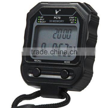 PC70 2 Rows 30 Memories LCD Electronic Stopwatch With Calendar Alarm Function photo-3