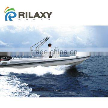 CE certificated 25ft fiberglass hull inflatable yacht