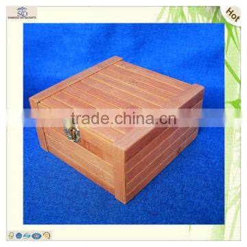 Home Decorating Single Compartment Hinged Square Bamboo Box photo-2