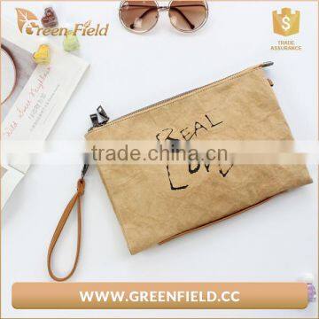 Washable Kraft Paper Clutch Bag Handbag