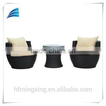 3pc Outdoor Wicker Stacking Patio Egg-shaped Used Chair Set photo-3