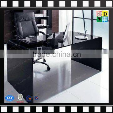 custom design high grade acrylic office table PMMA black acrylic office furntiure new acrylic waterfall console table for office