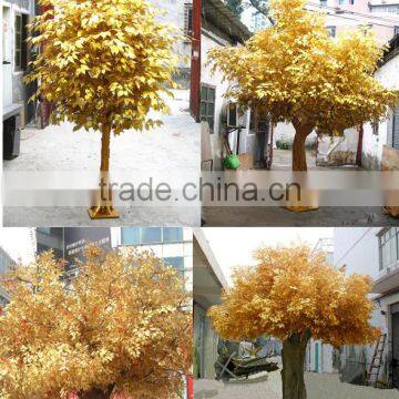 Real Touch Factory Gloden Artificial Ficus Tree Fake Banyan Tree photo-2
