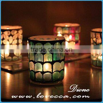 Unique Turkish Handmade Glass Mosaic Candle Holder for Home Decoration photo-2