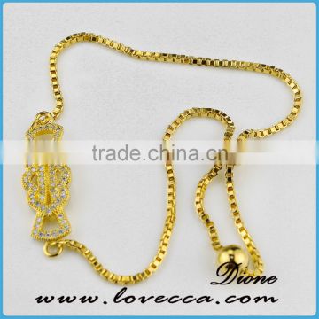 2017 Various pattern chain link bracelets for your choice women gold micro pave bracelet link zircon