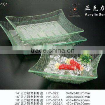 Hotel acrylic display plate and dish for sanshimi