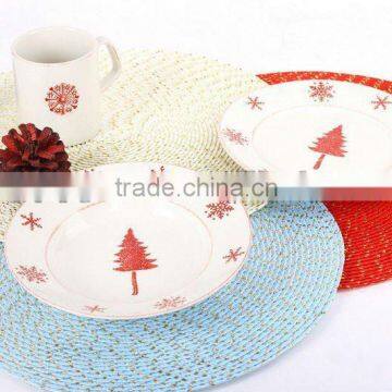 placemat for christmas dinner set/round placemat/round mats