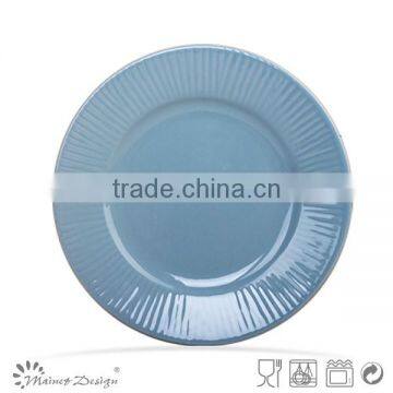 Embossed Solid Color Dinner Plate photo-2