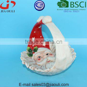 Christmas Decorations Ceramic Santa Claus Basketfor Candy photo-2