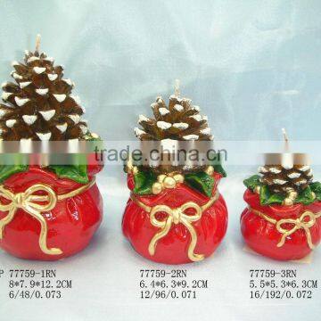 christmas pinecone candle 77759