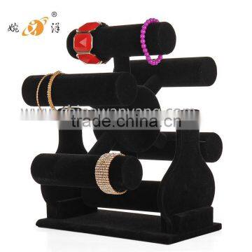 High quality velvet covered Splittable multifuction rotating display stand for bracelet