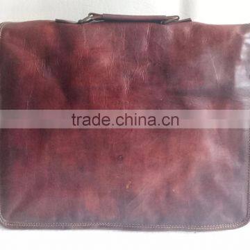 Stylish Handmade Vintage Pure Goat Leather Office Briefcase photo-2